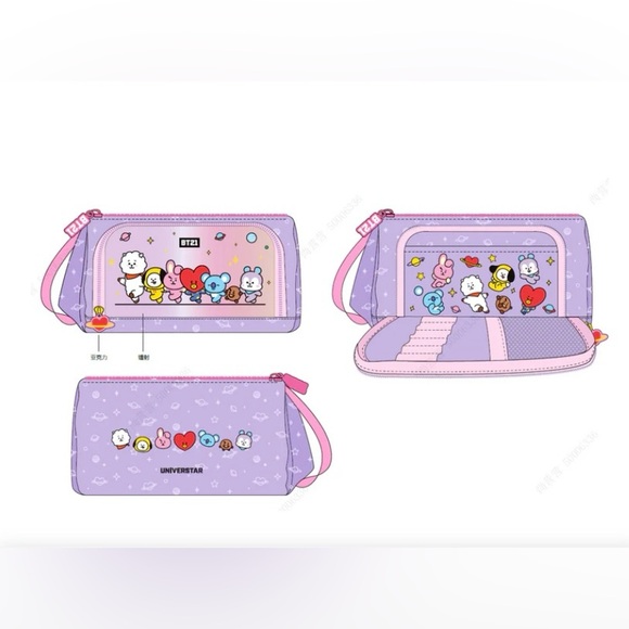 bt21 Handbags - BT21 Collection Big PU Holographic Stationery Case